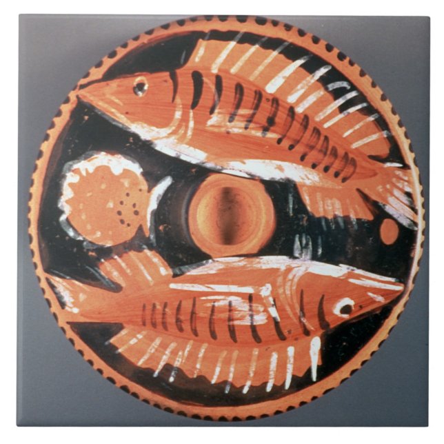 Überziehen Sie zwei Fische, 350 BC darstellen Fliese (Vorderseite)