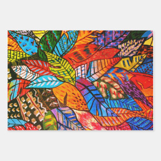 Überziehpapier - Flachblatt - Leaf-Design Geschenkpapier Set