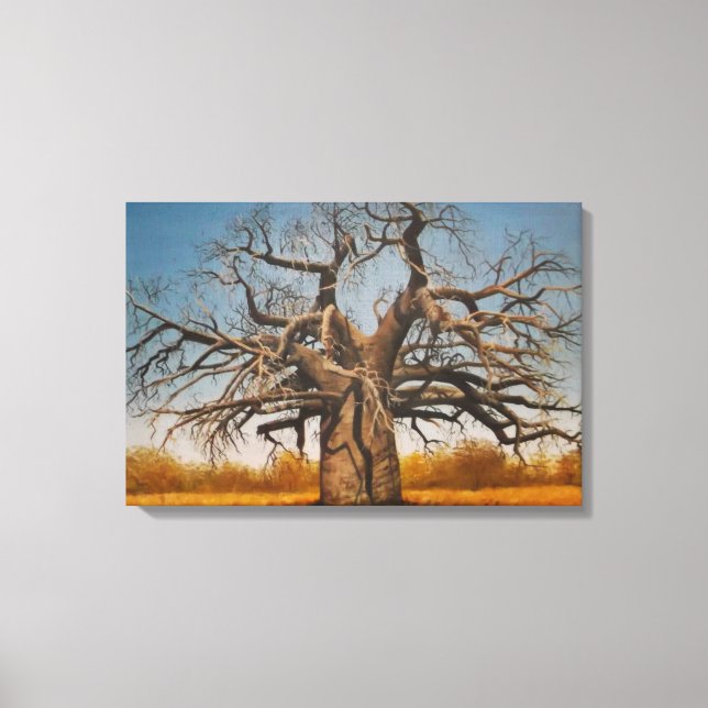 überzogene Canvas des Baobab-Baumes Leinwanddruck (Vorderseite)