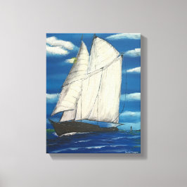 überzogene Canvas mit Sailboat Leinwanddruck