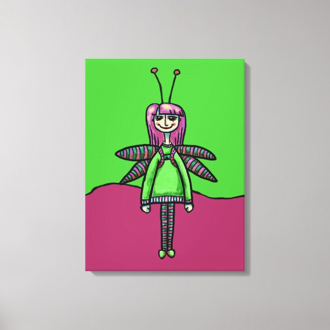 überzogene Canvas, Niedliche Girl-Malerei Leinwanddruck (Vorderseite)