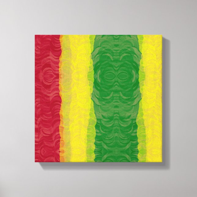 überzogene Leinwand Print, Rasta Rot Gelb Grün (Vorderseite)
