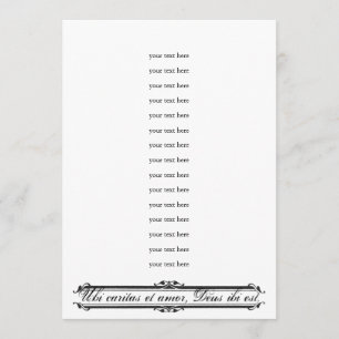 Ubi Caritas und Amor Hochzeitsvorlage Einladung