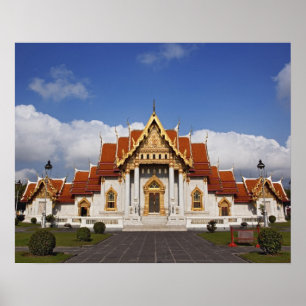 Ubosot-Halle oder Bot, Wat Benchamabophit, Bangkok Poster