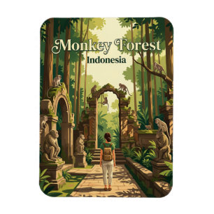 Ubud-Affenwald Indonesien Magnet