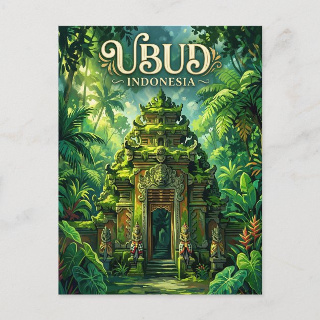 Ubud-Affenwald Indonesien Postkarte (Vorderseite)