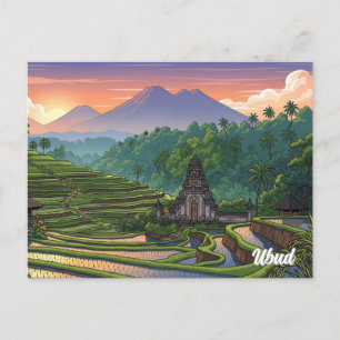 Ubud Bali Indonesia Travel Postkarte