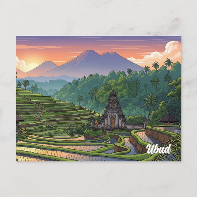 Ubud Bali Indonesia Travel Postkarte (Vorderseite)