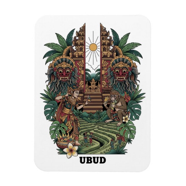 Ubud Bali Indonesien Reise Magnet (Vertikal)
