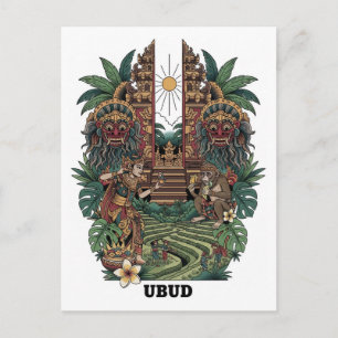 Ubud Bali Indonesien Reise Postkarte