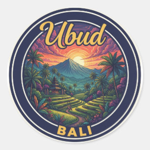 Ubud Bali Indonesien Reise Runder Aufkleber