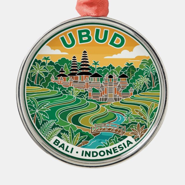 Ubud Indonesien Ornament Aus Metall (Vorne)