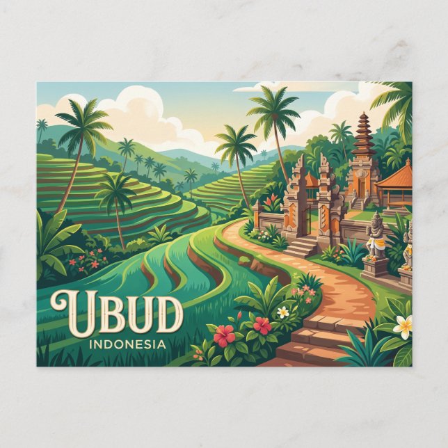 Ubud Indonesien Postkarte (Vorderseite)