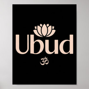 Ubud Li Aum Om Spirituelle Lotusblumen-Meditation Poster