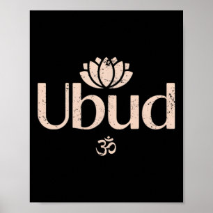 Ubud Li Om Spirituelle Lotus Reise Meditation Yoga Poster