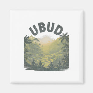 Ubud Li Reisfelder Dschungel Meditation Yoga  Magnet