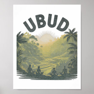 Ubud Li Reisfelder Dschungel Meditation Yoga Poster