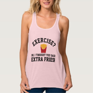 Übung, extra Fries Anti-Workout Funny Food Tank Top