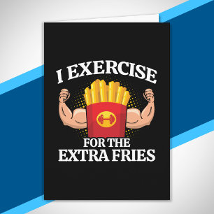 Übung Extra Pommes - Lustiges Workout Fitness Meme Karte