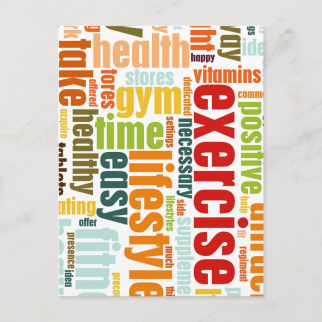 Übung Fitness Lifestyle Postkarte (Vorderseite)