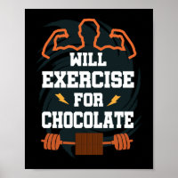 Übung für Schokolade Funny Gym Workout