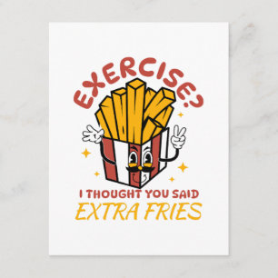 Übung Ich dachte, du hättest Pommes frites extra g Begleitkarte