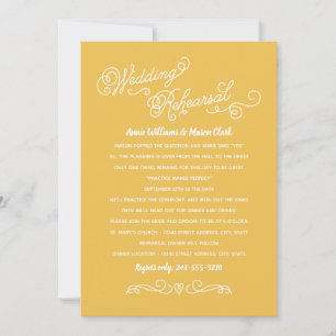 Übung macht perfekt Gelbe Probe Abendessen Einladung