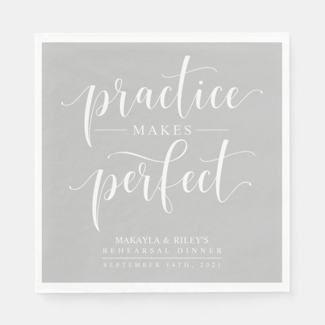 Übung macht perfekte Probe Dinner Serviette (Vorderseite)