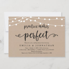 Übung macht perfektes rustikales Probe Dinner Einladung