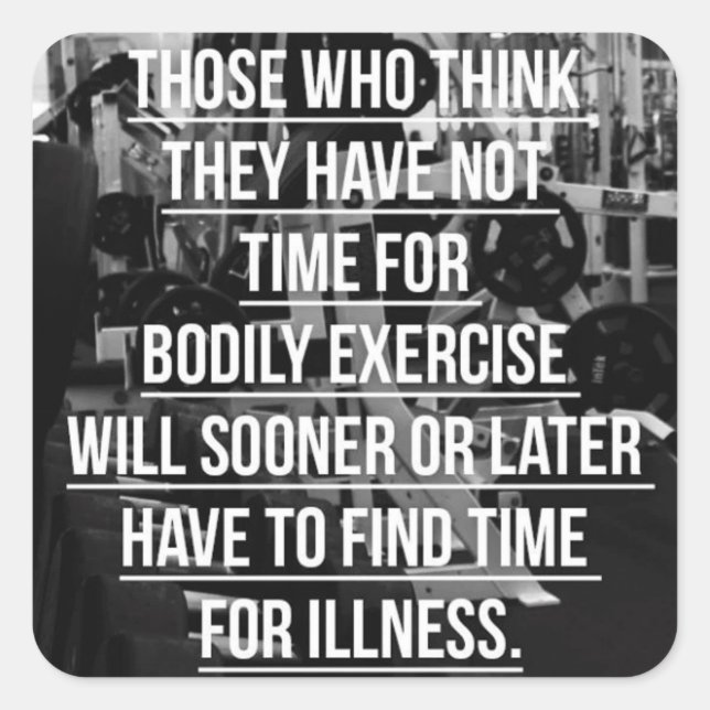 Übung - Motivierend Training Quadratischer Aufkleber (Vorderseite)