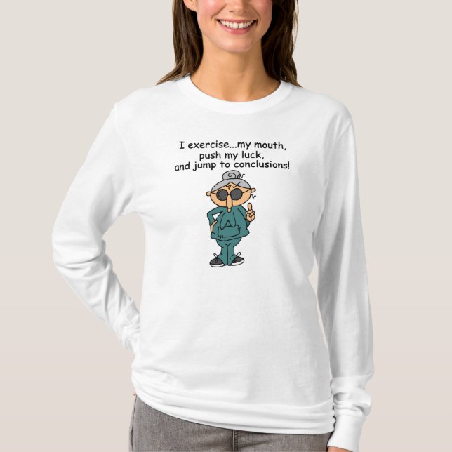 Übung, Stoß, Sprungs-Spaß T-Shirt (Vorderseite)