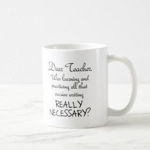 Übungsschale für Kursivschrift Lustiger Becher Kaffeetasse