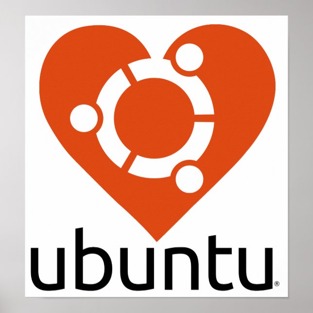 Ubuntu "Herz"-Poster Poster (Vorne)