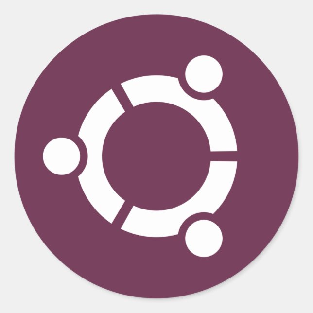 Ubuntu Lila Runder Aufkleber (Vorderseite)