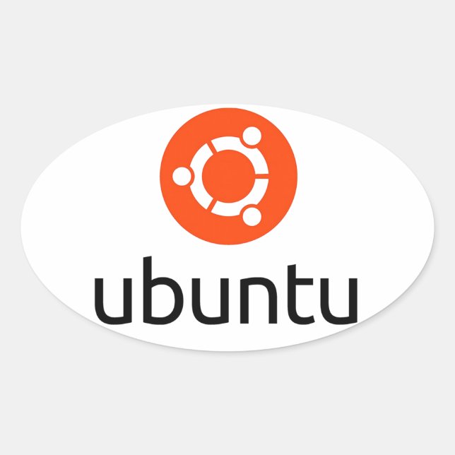 Ubuntu Linux Logo Ovaler Aufkleber (Vorderseite)