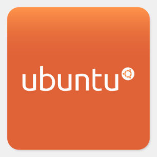 Ubuntu orange grdiant quadratischer aufkleber