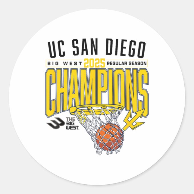 Uc San Diego Tretons 2025 Regular Season Basketbal Runder Aufkleber (Vorderseite)