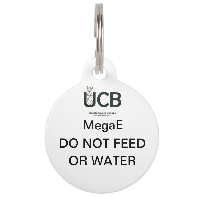 UCB MegaE dogtag Haustiermarke (Vorderseite)