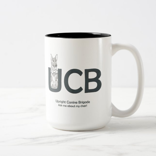 UCB Zucht-Schäferhund-Tasse Zweifarbige Tasse (Rechts)