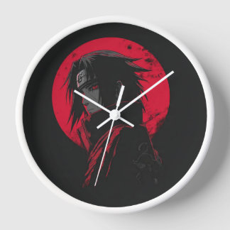 Uchiha-Clan-Rotmond-Wanduhr - Naruto Anime Dekorat Uhr