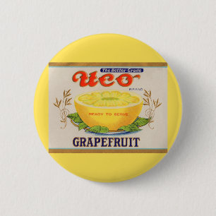 Uco-Markenzeichen Grapefruit-Zeichen der 30er Jahr Button