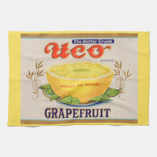 Uco-Markenzeichen Grapefruit-Zeichen der 30er Jahr Geschirrtuch (Horizontal)