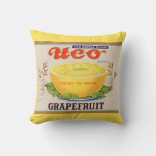 Uco-Markenzeichen Grapefruit-Zeichen der 30er Jahr Kissen