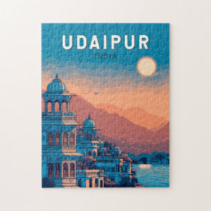 Udaipur India Illustration Travel Art Vintag Puzzle
