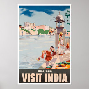 Udaipur Kunst Indien Reiseplakat Indischer Druck Poster