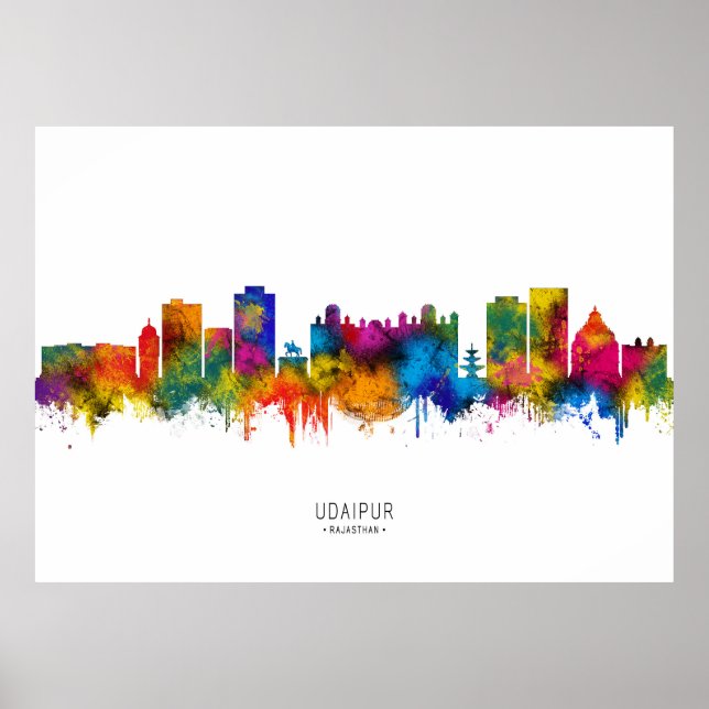 Udaipur Rajasthan Skyline Poster (Vorne)
