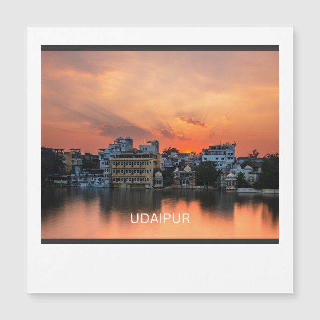 Udaipur Sonnenuntergang Magnetkarte (Vorderseite)