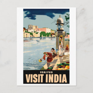 Udaipur Stadt, Indien, Frauen am See Postkarte