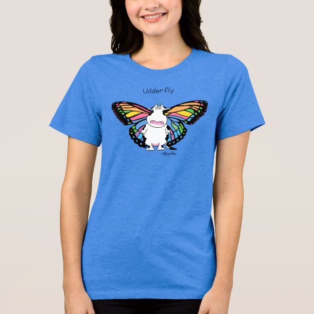 UDDERFLY von Sandra Boynton Tri-Blend Shirt (Vorderseite)