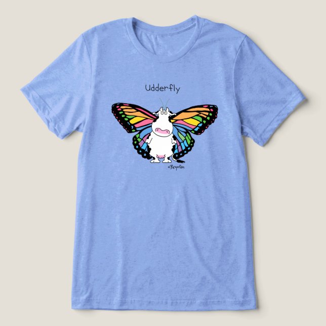 UDDERFLY von Sandra Boynton Tri-Blend Shirt (Design Vorderseite)